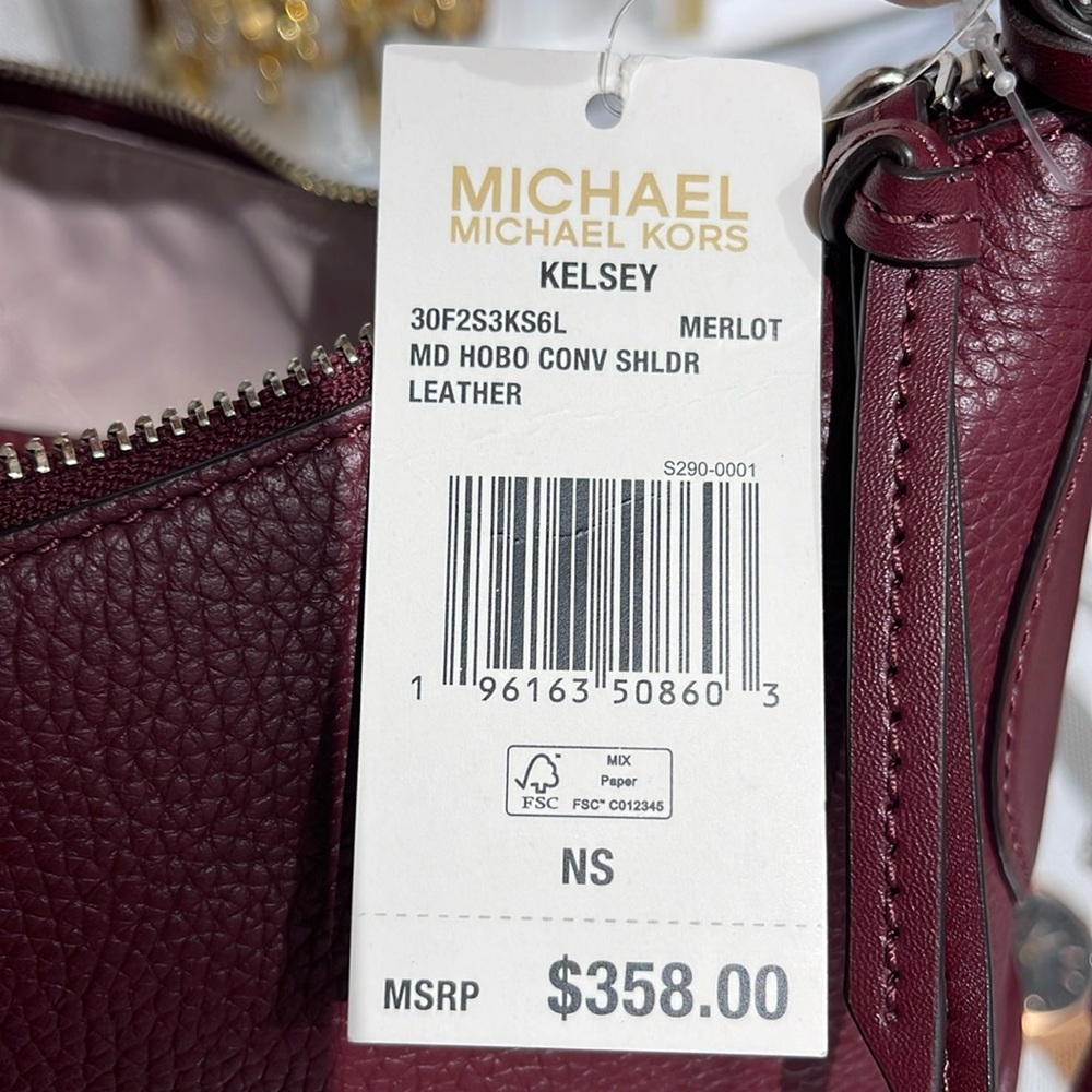 Michael Kors Burgundy Leather Shoulder Bag - Picture 10 of 16